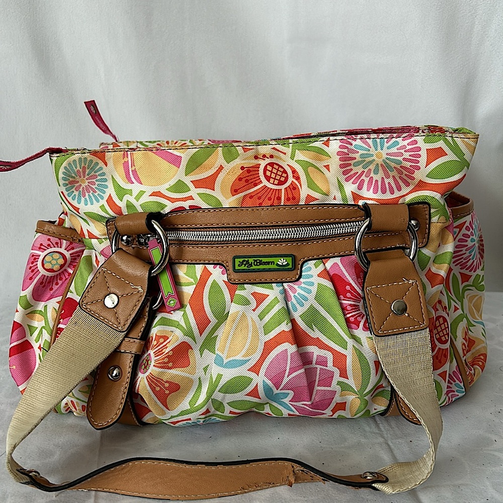 Lily Bloom Super Cute Multicolor Floral Tote Purse Bag πΈπΈ - Picture 1 of 16